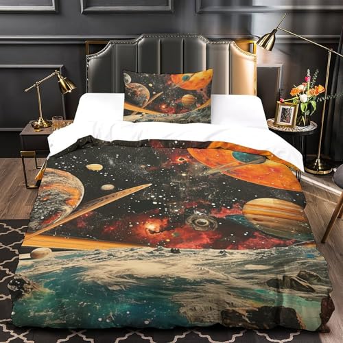 Housse de couette galaxie microfibre抗皱免烫拉链 135x200 - 4
