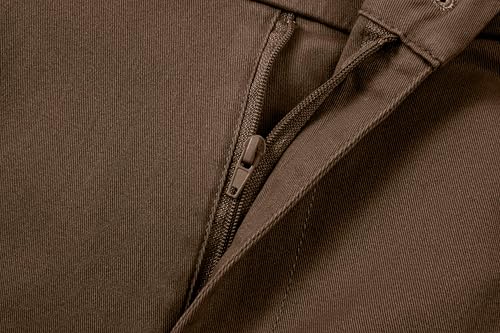 JMIERR Stretch Chino Hosen Herren für Business & Freizeit Bequeme Cargohose Männer Baumwolle Hosen Männer Stoffhose Braun, XL
