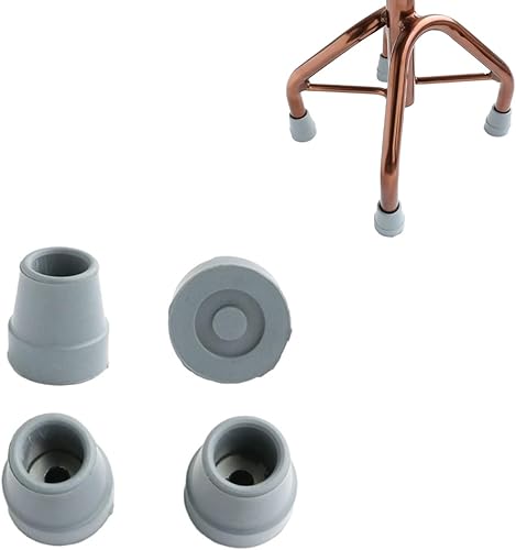 Paquete de 4 puntas de bastón cuádruple de 58 pulgadas, resistentes puntas de goma de repuesto de metal resistente, patas de goma reforzadas para