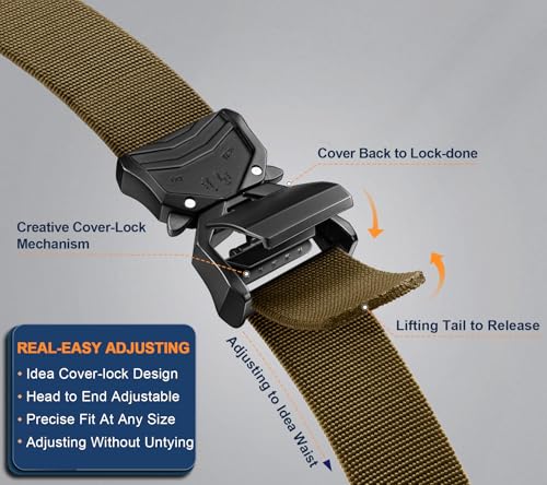 Image of BULLIANT Men Stretch Tactical Web Belt MultiPack 1.5 inch-Adjustable Fit | Smooth Sliding for Micro Fit - Tailored for Exact Size-Holeless for Golf Jeans or Casual