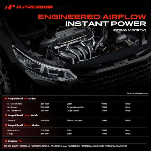 Image of A-Premium Upper Intake Manifold with Gaskets Compatible with Ford Crown Victoria 96-00, Mustang 96-98, Thunderbird 96-97 & Lincoln Town Car 96-00 & Mercury Grand Marquis 96-00, Cougar 96-97, 4.6L V8