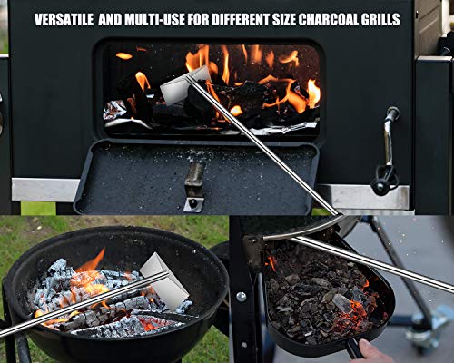 Grilliance Charcoal Grill Ash Rake Hoe for Fireplace Wood Stove Pizza Oven, Stainless Steel BBQ Cleaner Poker Scraper, Elongated Cleaning Tool Accessories for Smoker, Ceramic, Kamado, Vision Grills - Image 5