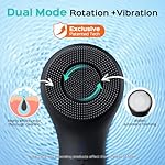 COSLUS Face Scrubber Facial Cleansing Brush: 2 in 1 Spin and Vibration Patented Tech, Silicone Electric Exfoliator Scrubber with Automatic Foaming, Waterproof Face Cleanser Brush for Men and Women - Image 2