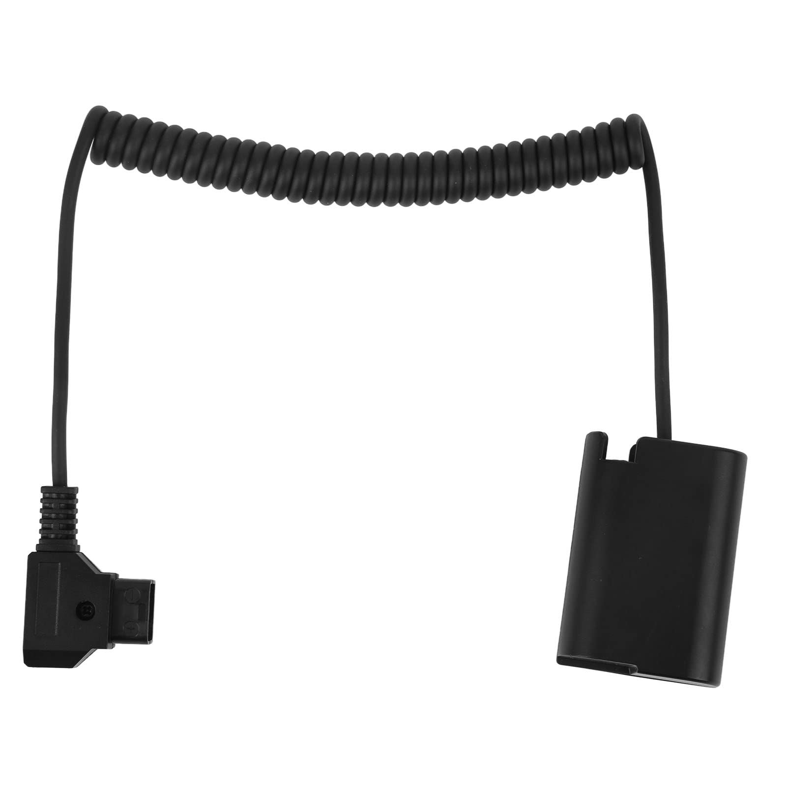 Sorandy Black D Tap to DMW DCC17 Dummy Battery Coiled Cable, Battery Adapter Compatible for S5 S5K S5GK GH5II GH6 G9 Digital Camera Flexible Coiled Cable, Portable Dummy Battery Cable