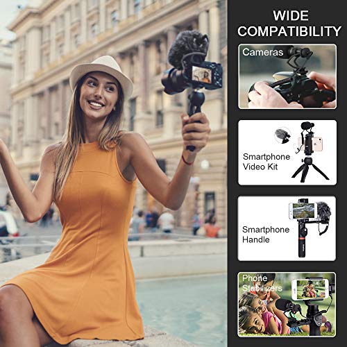 Camera Microphone Comica CVM-VM10II Full Metal Cardioid Directional Interview Shotgun Video Microphone for Canon Nikon Sony Panasonic DSLR Cameras,iPhone Samsung Smartphones (with Carrying Case)