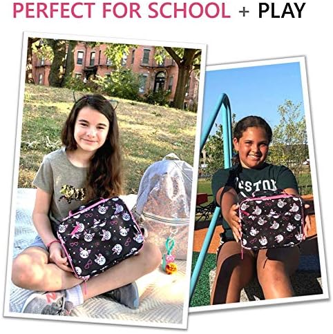 Miniatura 6 de Lonchera de unicornio con paquete de hielo para niñas, bolsa térmica para jardín de niños, escuela primaria, guardería, lindas cajas de contenedores