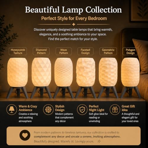 Image of Action Pro Table Lamp with Tripod Stand, Warm Light, Modern Bedside Lamp for Home & Bedroom (Design-1)