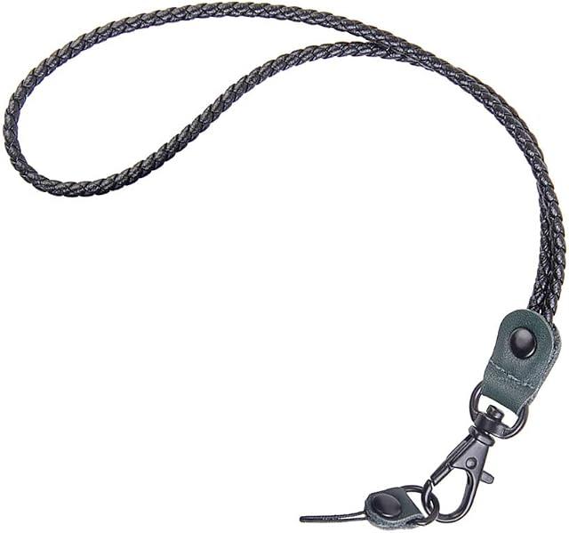 Hand Wrist Lanyard, Aolaso Leather Braided Wristlet Strap Lanyard with Metal Clasp for Key Chain, Camera, Cell Mobile Phone, USB, ID Card Holder