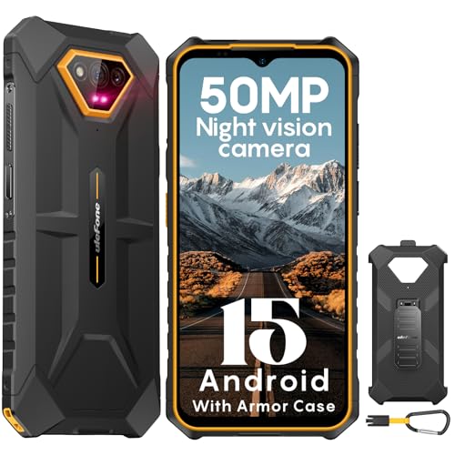 Ulefone Armor X13 Movil Resistente [2024], Teléfono Móvil Android 14, 12GB+64GB (256GB SD), 6320mAh, 50MP+24MP Visión Nocturna, 98dB Altavoz, Teléfono Todoterreno 6.52