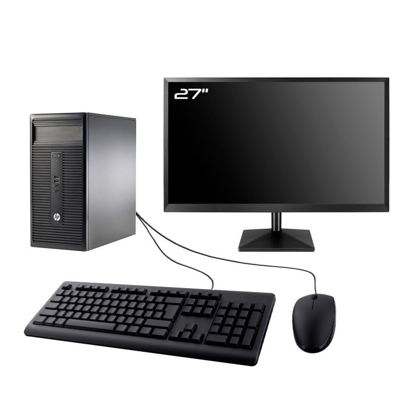 PC HP 280 G1 MT - Intel Core I3-4130 3.4 Ghz (3 MB) - 8 GB DDR3 - SSD 1 TB - Senza unità ottica - Cle USB Wifi - Windows 11 - Set tastiera + mouse + schermo da 27