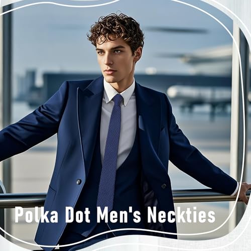 Image of Polka Dot Tie for Mem, Classic 57 inch Mens Ties Patterned Formal Men's Necktie for Business Party Wedding Shirt Tuxedo