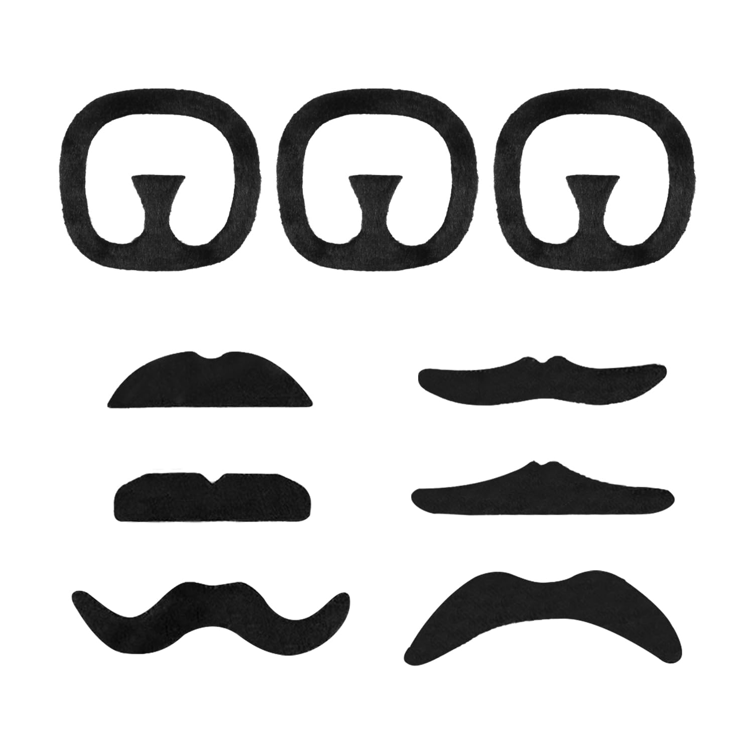 CYNOSURETECH 9 Pieces Of Fake Beards, Role-Play Props, Masquerade Accessories, Creative Funny Beards, Self-Adhesive Simulated Beards