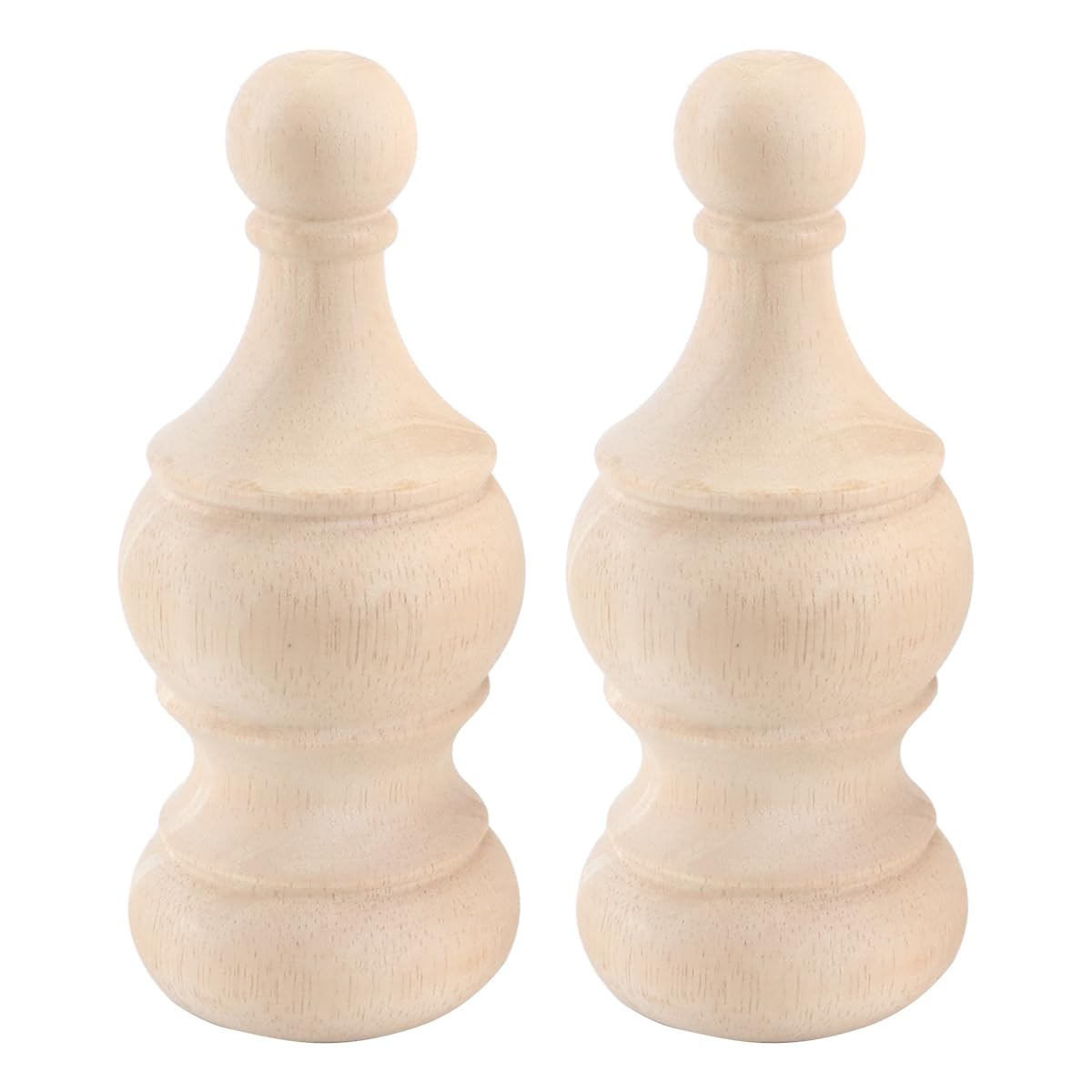 Alide 2PCS Decorative Unfinished Wood Finials, 15x6cm Wooden DIY Crafts for Bed Post Flagpole Topper Staircases, Home Hotel Office Decoration