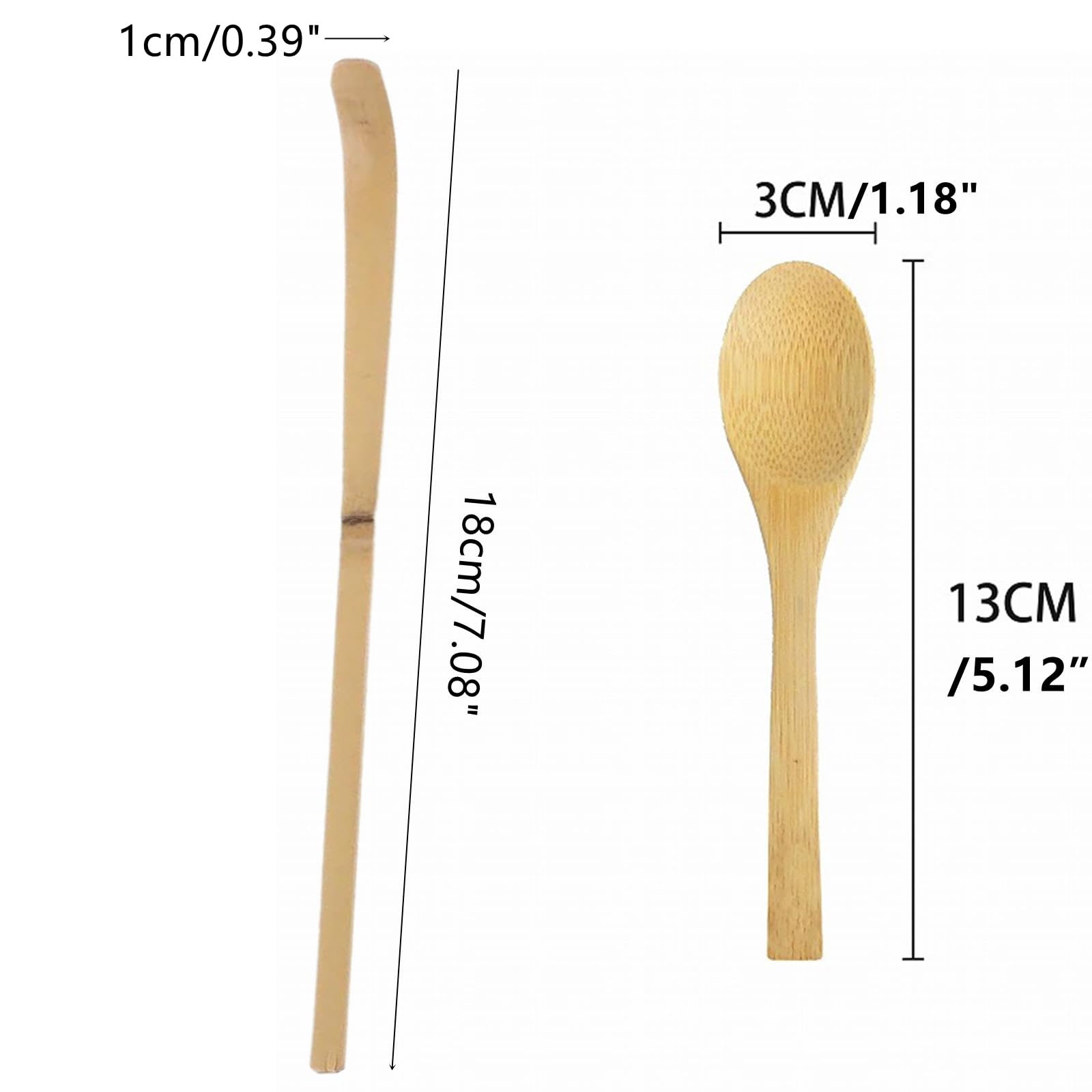 Tea Scoop for Loose Tea, 2 Pcs Matcha Spoon Matcha Scoop Chinese Kung Fu Natural Tea Scoops Delicate Spoon Portable Wood Teaspoons Tea Accessories for Spices Condiments Coffee Powder