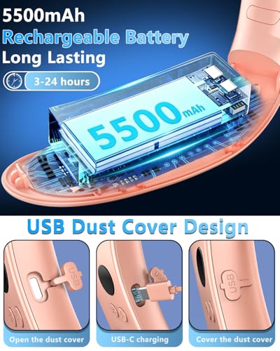 Image of Neck Fan with Cooling Plate-24H Quiet Powerful Fans that Blow 5 Speed&Power LED Display-USB 5500mAh Bladeless Wearable Personal AC Cooler