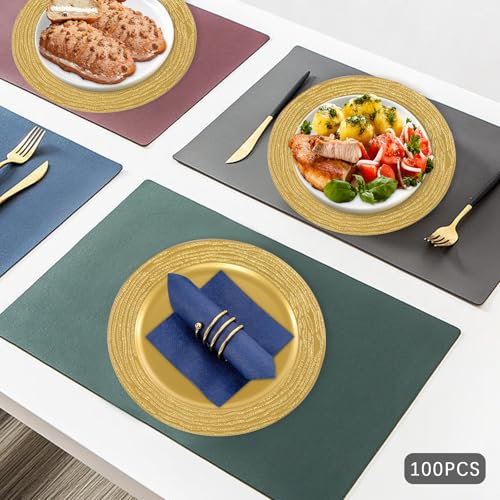 100 Platos Dorados Decorativos Redondos 13 Pulgadas miniatura 4