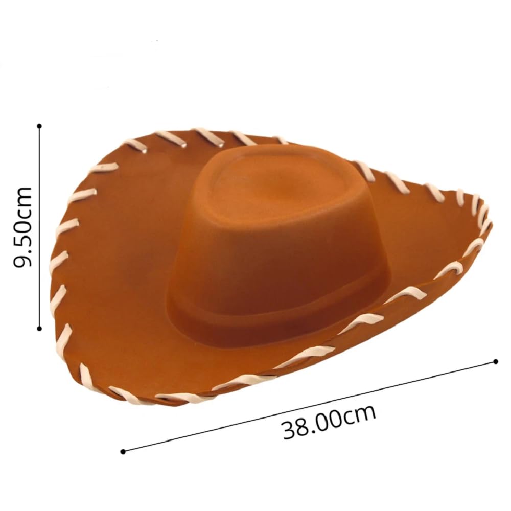 GETINSTYLE SHOP Cowboy Hat Wild West with Wide Brim and White Stitches for Men and Women Adult, One Size (Brown) - Image 2
