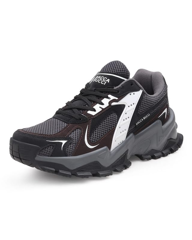 Image of Bacca Bucci HYPERMAX Men's Chunky Sneakers | Rugged Lifestyle Shoes with Mesh Upper, EVA Midsole & Heavy Grip Rubber Outsole | Streetwear, Walking & Everyday Wear
