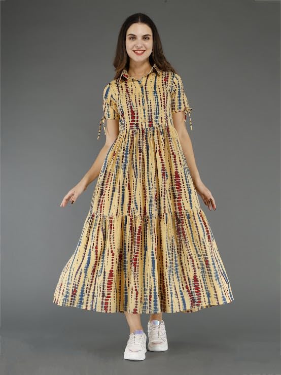Image of Womens Rayon Fabric Printed Long Anarkali Maternity Feeding Dress with Side Zippers