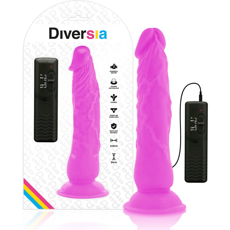 DIVERSIA - Flexible Vibrating Dildo 21 CM - Purple