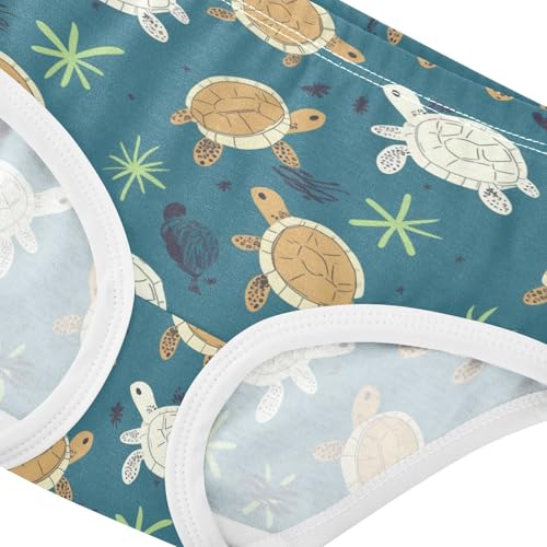 Wusikd Turtles Stars Girls' Underwear Cotton Girls Briefs Soft Toddler Underwear 2T4