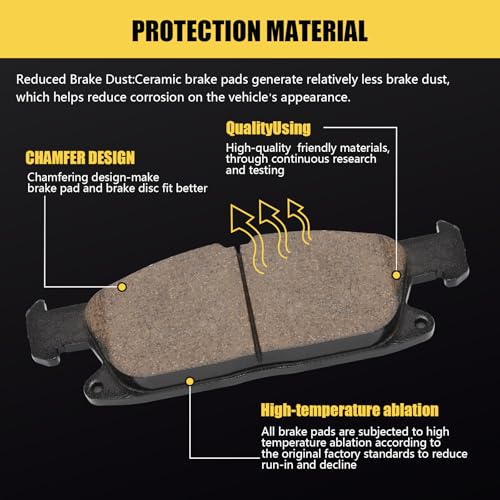 Image of D1818 Front Ceramic Brake Pads Kit Fit For Ford Edge 2015-2021, For Lincoln MKX 2016-2018, For Lincoln Nautilus 2019-2021