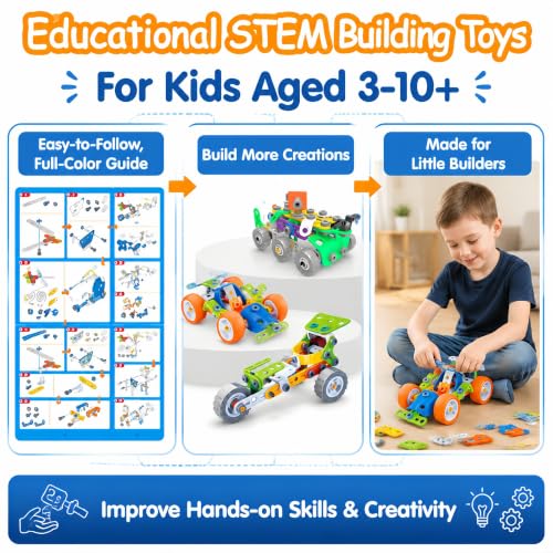 Image of 11 in 1 STEM Kits Building Toys for Kids Ages 4-8 5-7, Stem Toys for 4 5 6 7 8 Year Old Boy Birthday Gift, Educational Construction Set for Boys 4-6 6-8 5-8, Creative Learning Engineering Game