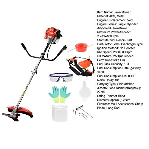 Meideli Grass Trimmer 52Cc Powerful Full Functioning Guard Accessories Hedge Trimmer 2-Stroke Gas Straight Shaft String Backpack, 1 Set #TOP7