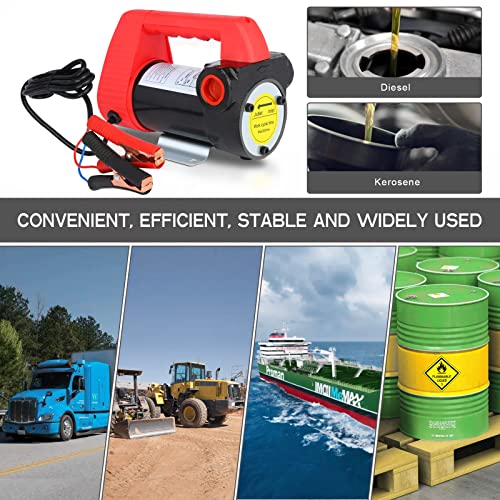 Vevitts 12V Electric Fuel Oil Transfer Pump Diesel Kerosene Biodiesel Change Transfer Extractor Pump Kit 175W 12Gpm Oil Fuel Extractor Pump With Handle For Car/Marine/Rv/Marine/Boat #TOP6