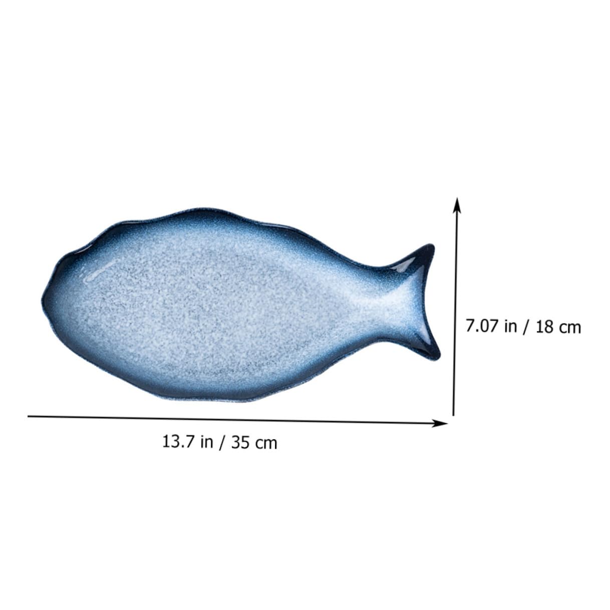 Lurrose Piatto da Portata Forma Pesce 14 Pollici in Ceramica | Piatto per Pesce al Vapore, Servizio per Antipasti e Frutti di Mare, Uso Tavola e Regalo Casa