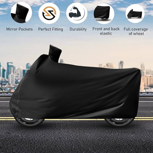 Image of Auto Hub Waterproof Bike Cover Compatible with TVS Zeppelin R Dustproof, UV Protection Two Wheeler Bike Zeppelin R Cover - Black