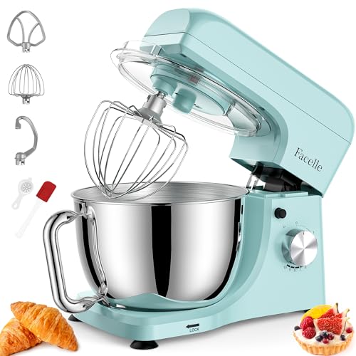 Robot Pâtissier Multifonction, Facelle 1300W Robot Patissier, 10 vitesses avec pulse Robot Petrin...