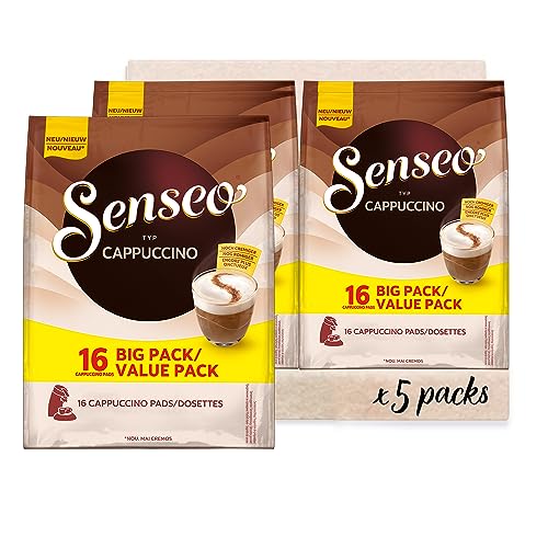 Senseo Pads Cappuccino Vorratspackung 5 x 16 Getränke 80 Kaffeepads