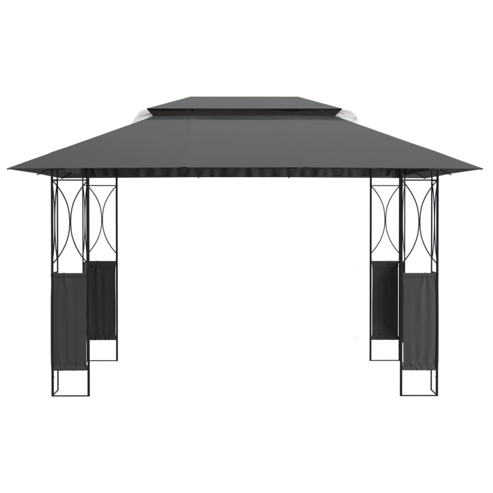 Gazebo con Tetto Antracite 400x300x270 cm Acciaio,Gazebo Pergola con Telo Impermeabile Richiudibile E Struttura Rettangolare in Acciaio Inossidabile Ad Alta Densità,per Arredo Giardino,Terrazzo