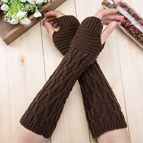 Image of Bold N Elegant Extended Finely Knitted Woollen Warm Comfortable Fingerless Thermal Mitts Winter Accessories Hand Warmer Gloves for Women