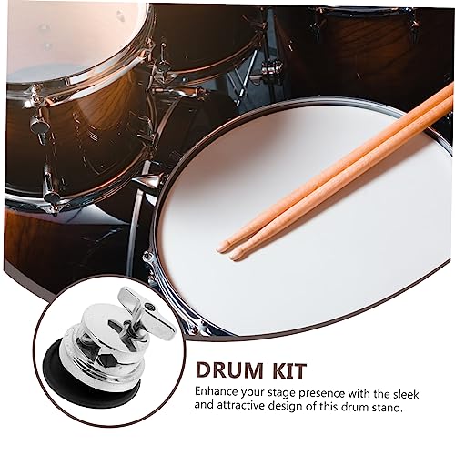 Abrazadera para pata de Floor Tom, accesorio resistente de base de hierro para montaje de tambor Tom, fácil instalación, soporte versátil para instrumentos de percusión miniatura 4