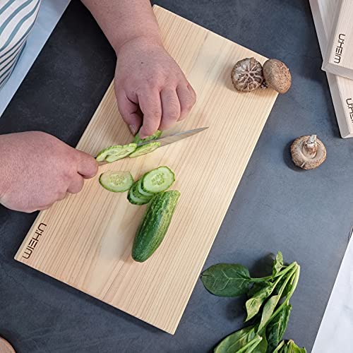 Uheim Premium One-Piece Cypress Hinoki Solid Wood Cutting Board, Korean Cutting Board For Kitchen, Chef. Wooden Kitchen Double Chopping, Cutting, Serving Board. Large, Middle, Small 3 Size (Small) #TOP7