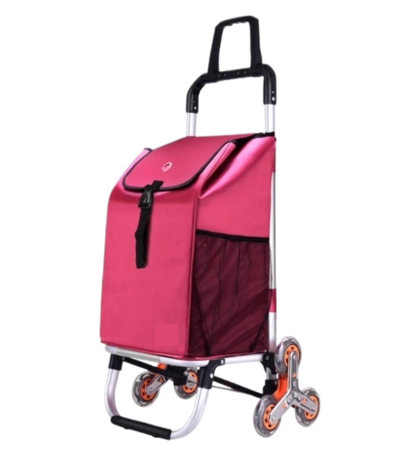 Wóz Na Spożywczy Wózki Na Zakupy Lekki Aluminiowy Składany Wózek Przenośny 6-kołowy Składany Wózek(Pink)