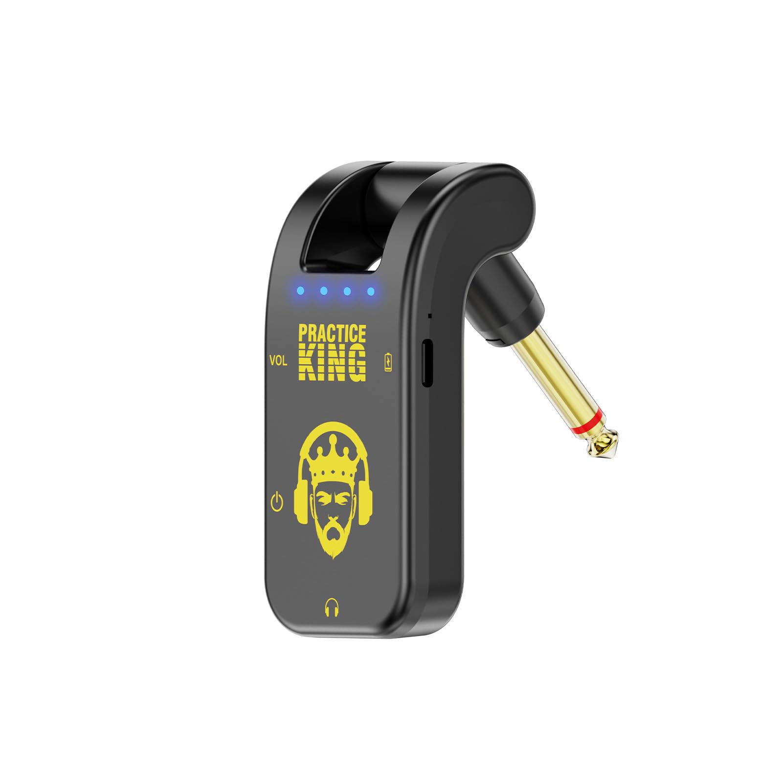 Btuty Silent Guitar Amplifier Guitar Headphone Amp 50H Use Time Rechargeable 282°Rotatable Head Portable Guitar Earphone Amplifier for Electric Acoustic Instruments Music Practice