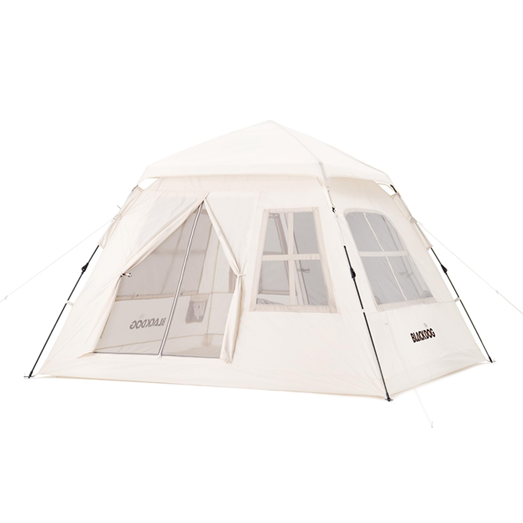 4 Person Camping Tent, Waterproof Windproof Instant Tents for Camping, Easy Setup in 60s, Portable Family Dome Tent with 2 Mesh Door & 4 Mesh Windows, For Outdoor Hiking, Backpacking