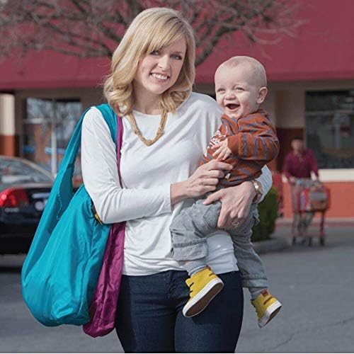 Miniatura 3 de ChicoBag Vita - Bolsa de mano reutilizable con clip de mosquetón, bolsas de compras compactas y reutilizables, ecológicas, color rojo, verde, azul