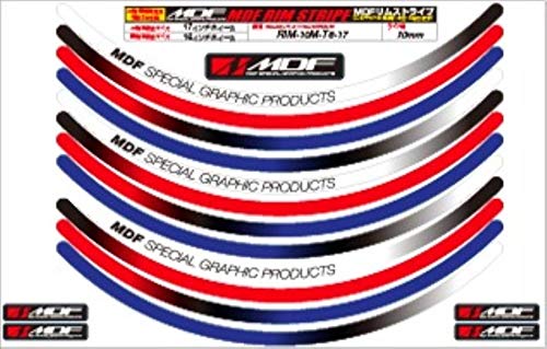 エムディーエフ リムストライプ トリコロールタイプ トリコ 10mm幅 12インチ RIM-10M-T6-12
