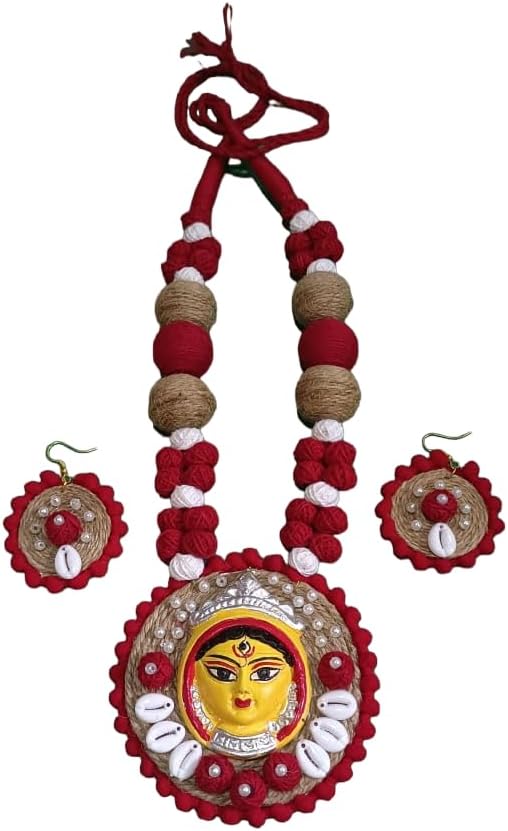 GenericAK CREATIION Base Material Handmade Terracotta Durga Fashion Jewellery set for women and Girls (Pack of 1)