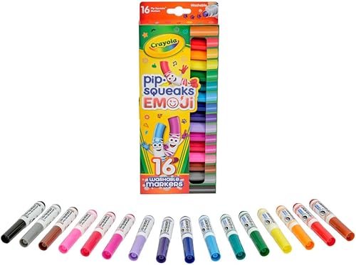Miniatura 2 de Crayola Sellos Emoji, marcadores lavables Pip Squeaks, regalo para niños y niñas, 16 unidades