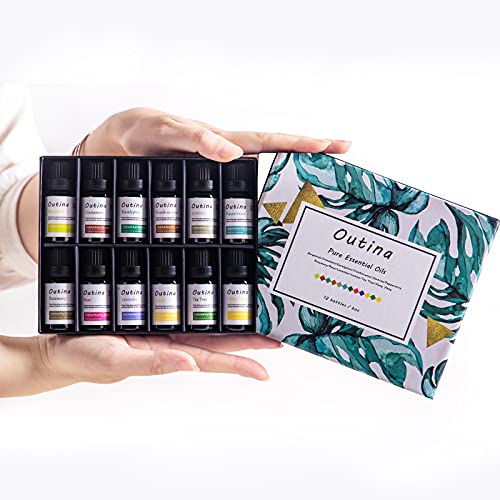 Outina Pure Essential Oil Conjunto de aceites esenciales vegetales 100% naturales Bergamota, canela, eucalipto, incienso… - Imagen 3