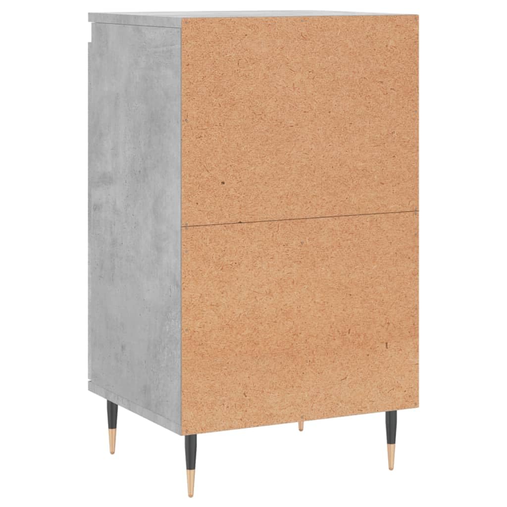 Madera de ingeniería resistente a la humedad con 2 compartimentos estilo | Aparadores 2 uds madera ingeniería gris hormigón 40x35x70 cm armario almacenaje con puerta y patas metal moderno