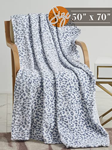 Image of Elegant Comfort Lightweight Printed Throw Blanket- All Season, Ultra Soft, Cozy and Plush- Decorative Throw Blankets, Perfect for Lounging, 50 x 70 inches, Leo Printed, Throw Blanket