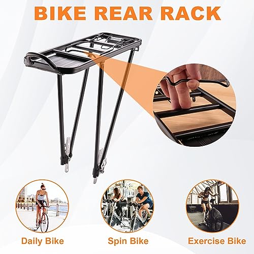 Kaneorooir Aluminum Alloy Bicycle Rack - 50KG Load Capacity - Rear Mounted Bike Trunk & Shelf, Black - Image 3