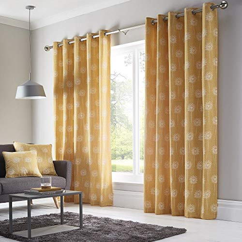 Bedmaker Silhouette Ochre Curtains 46 x 72 - BM, W 46" x L 72" (1 Panels)