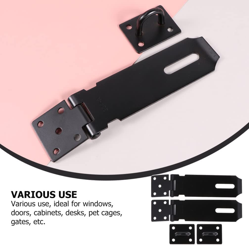 Cerrojo de acero inoxidable resistente para puerta corrediza, fácil instalación, pestillo seguro para puerta delantera, ventana, juego de 2, ideal para seguridad del hogar y hotel (negro, 7,6 cm)